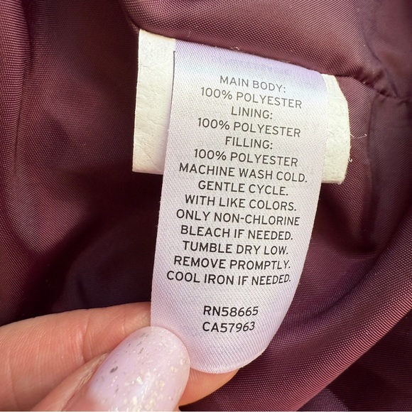 ABOUND Plum maroon puffer jacket size 1X - Picture 6 of 6